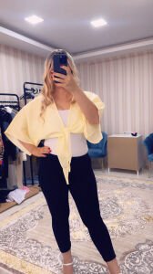 çizgili bağlamalı gömlek