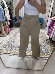 keten bağlamalı pantolon