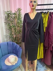 siyah pırıltılı elbise