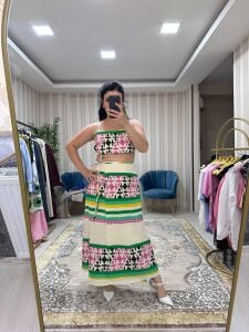 ETNİK DESEN BÜSTİYER TAKIM