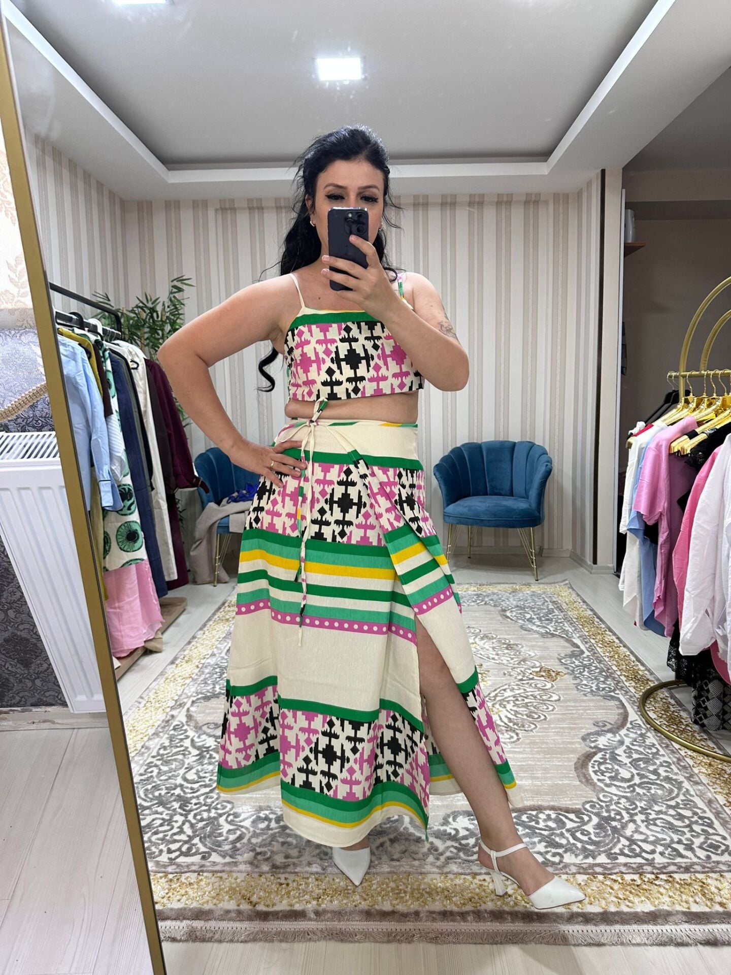 ETNİK DESEN BÜSTİYER TAKIM