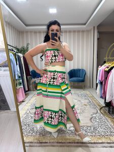 ETNİK DESEN BÜSTİYER TAKIM