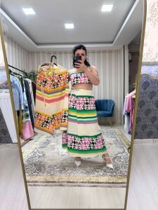 ETNİK DESEN BÜSTİYER TAKIM