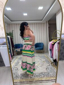 ETNİK DESEN BÜSTİYER TAKIM