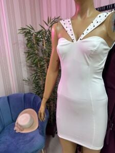 beyaz mini elbise