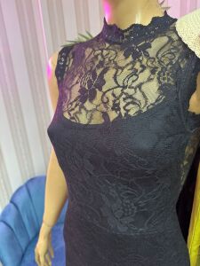 PREMİUM SİYAH GECE ELBİSESİ