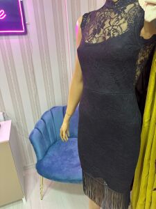 PREMİUM SİYAH GECE ELBİSESİ