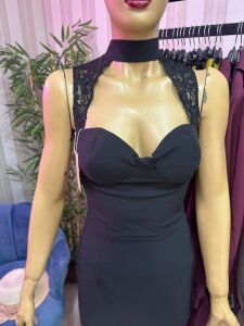 PREMİUM SİYAH DEKOLTELİ ELBİSE