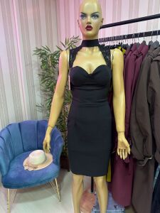 PREMİUM SİYAH DEKOLTELİ ELBİSE