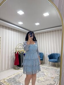 TÜL KOLLU KATKAT ELBİSE