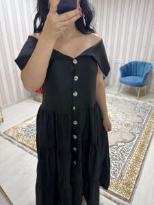 MADONNA YAKA UZUN ELBİSE