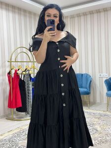 MADONNA YAKA UZUN ELBİSE