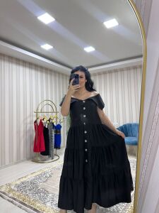 MADONNA YAKA UZUN ELBİSE