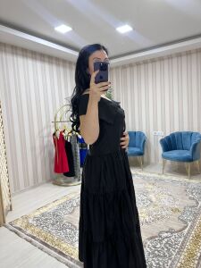 MADONNA YAKA UZUN ELBİSE