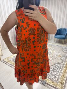 TURUNCU OTANTİK ELBİSE