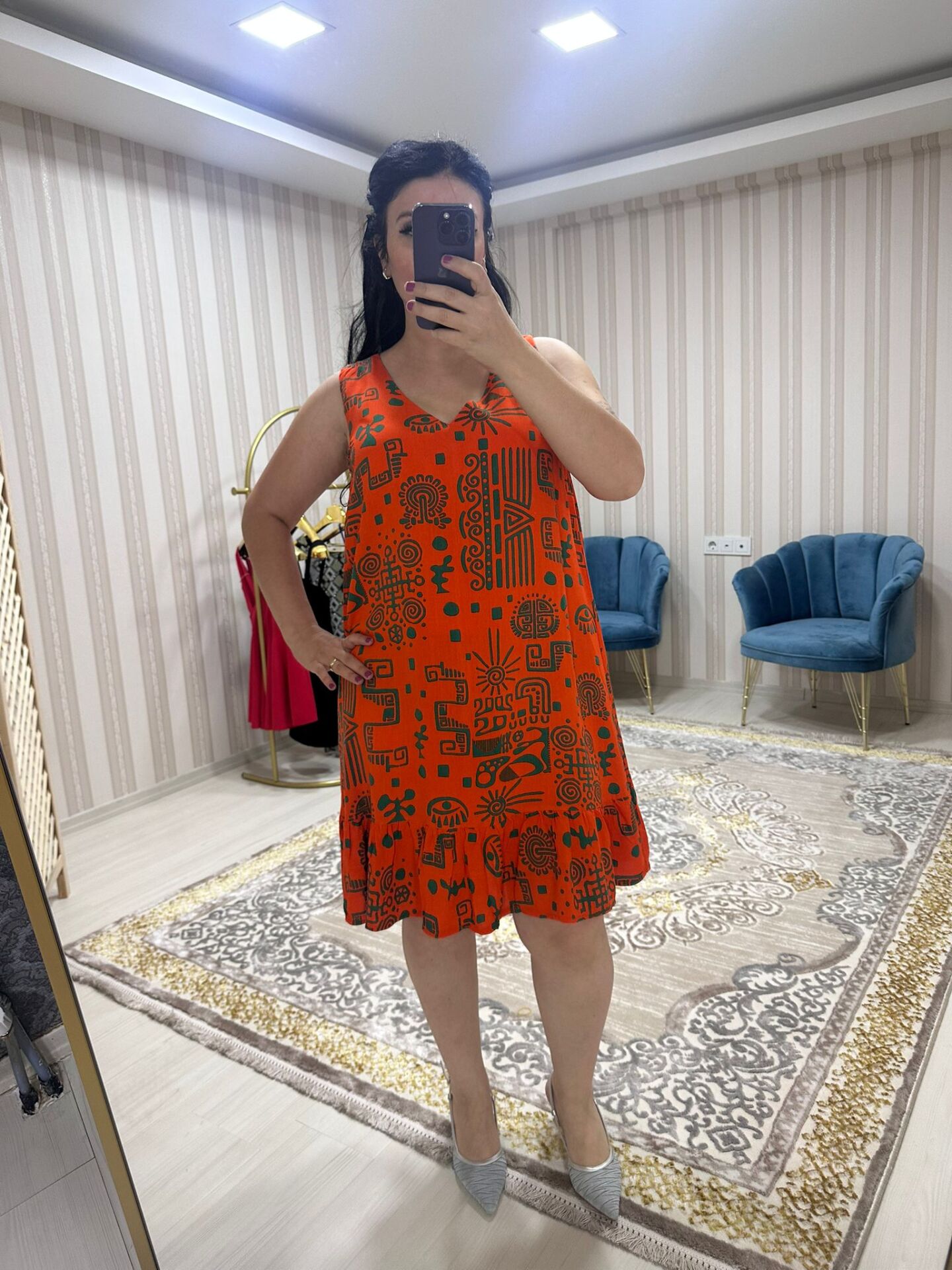 TURUNCU OTANTİK ELBİSE