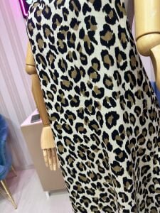 LEOPAR TEK KOL ELBİSE