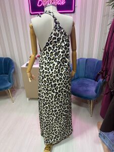 LEOPAR TEK KOL ELBİSE