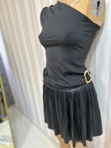 suni deri şortlu etek