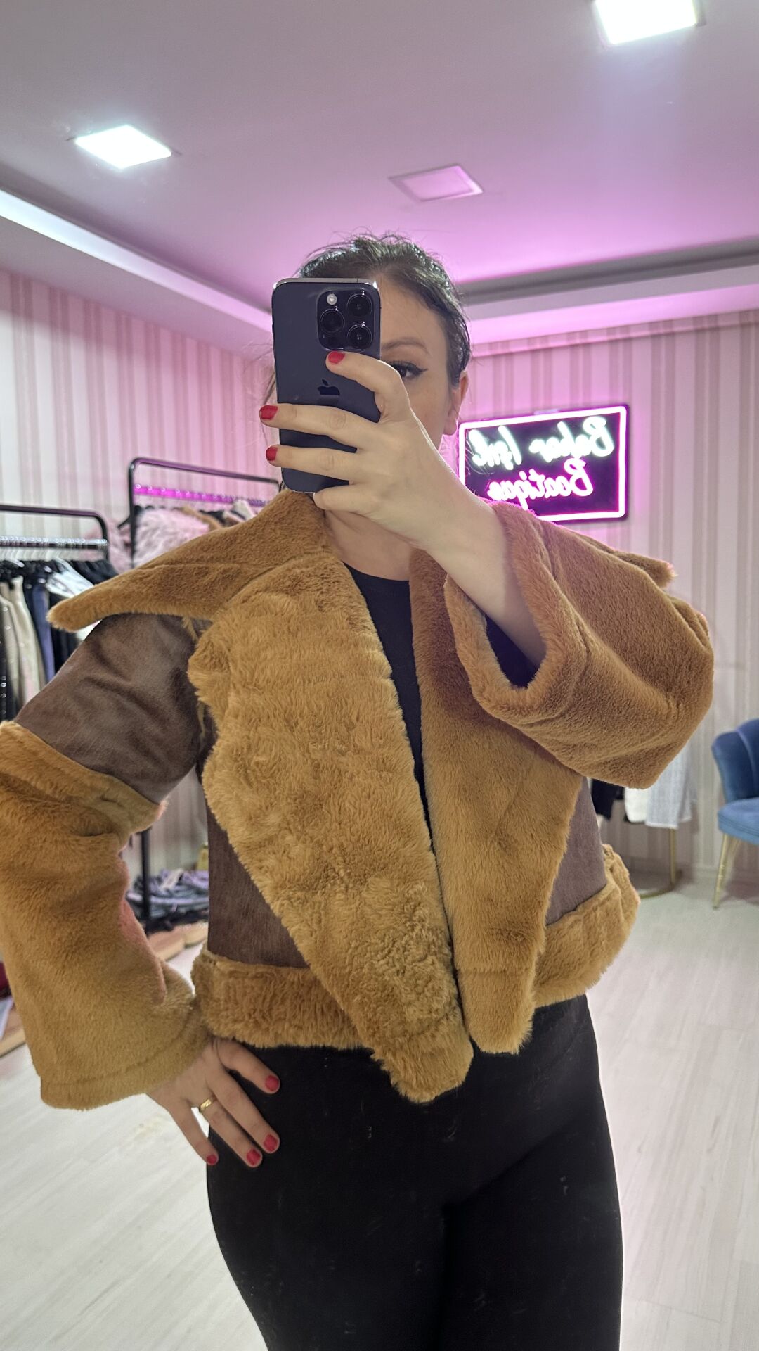 PELUŞ YAKA MONT CAMEL CAMEL