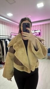 PELUŞ YAKA MONT CAMEL BEJ