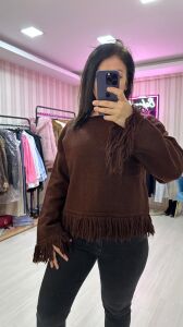 KAHVE PÜSKÜLLÜ KAZAK