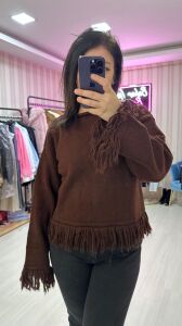 KAHVE PÜSKÜLLÜ KAZAK