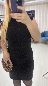 SİYAH IŞILTILI ELBİSE