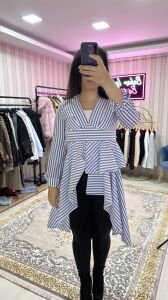 Tasarım çizgili gömlek