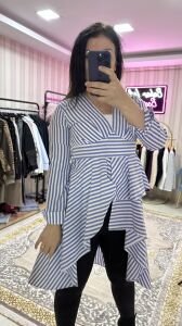 Tasarım çizgili gömlek