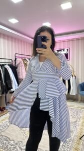 Tasarım çizgili gömlek