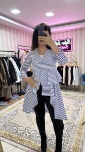 Tasarım çizgili gömlek