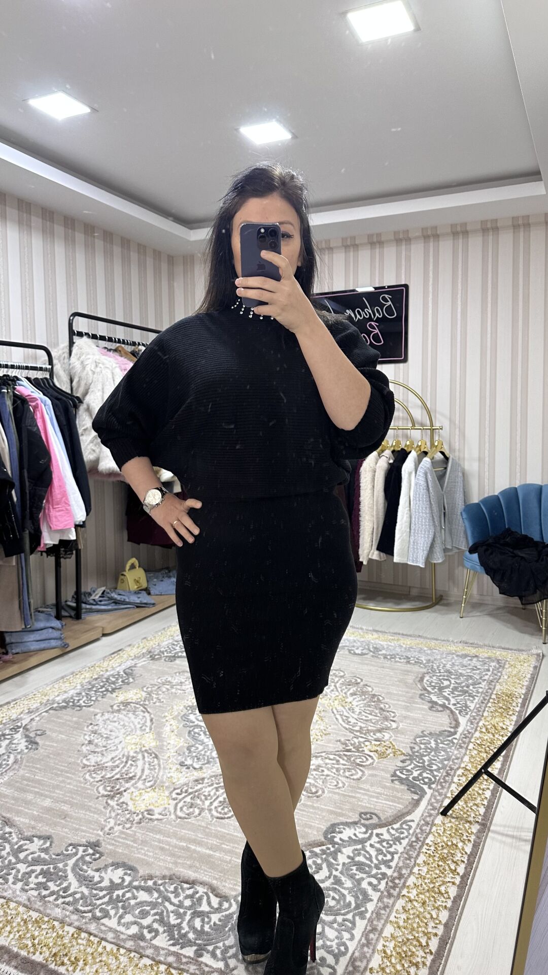 Triko kazaklı elbise